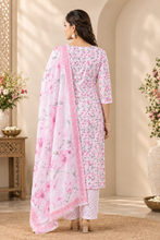 White Floral Printed 3-Piece Suit Set