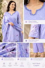 Lavender Floral Printed Kurta Set