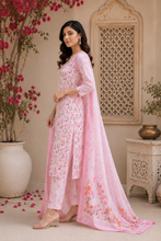 Peach Floral Printed Cotton Kurta