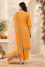 Mustard Floral Printed Salwar Suit Set