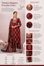Maroon Straight Kurta Set with Paisley Print