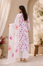 Magenta Floral Printed 3-Piece Kurta Set