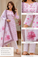 Pink Floral Printed 3-Piece Suit Set
