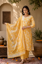Yellow Floral Printed Kurta Set