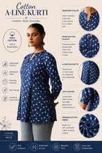 Blue Floral Short Kurti