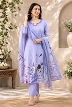 Lavender Floral Printed Kurta Set