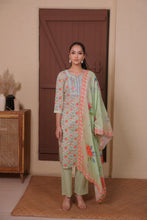 Mint Green Floral Printed 3-Piece Suit Set