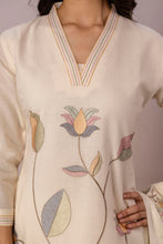 Pastel Floral Embroidery 3Pcs Kurta Set