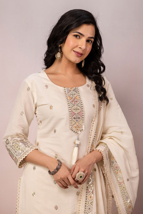 Pastel Embroidery Sharara Set