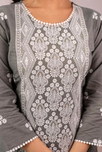 White Lace Panel 3Pcs Kurta Set
