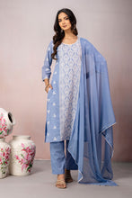 Sky Blue Floral Embroidered Kurta Set