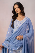 Sky Blue Floral Embroidered Kurta Set