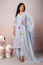 A-line Pastel Sky Blue  Kurta Set