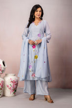 A-line Pastel Sky Blue  Kurta Set