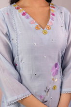 A-line Pastel Sky Blue  Kurta Set