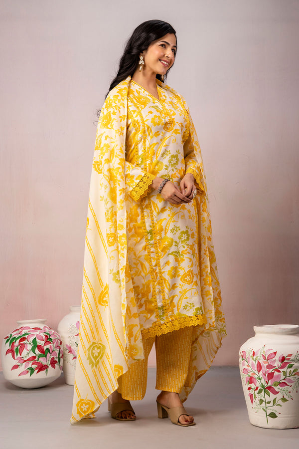 Bright Floral Print 3 Pcs Set