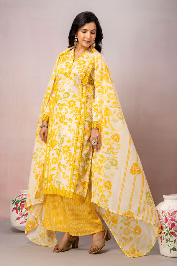 Bright Floral Print 3 Pcs Set