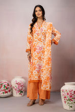 Orange Floral Printed Kurta Set