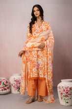 Orange Floral Printed Kurta Set