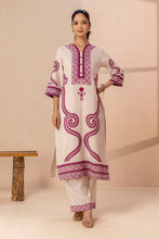 Magenta Paisley & Geometrical Kurta Set