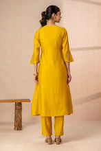Mirror Embroidery Mustard 3 pcs Kurta Set