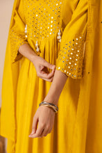 Mirror Embroidery Mustard 3 pcs Kurta Set