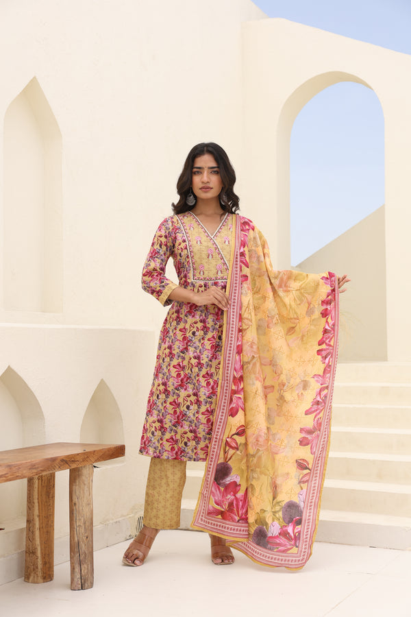 Floral Printed Kurta Set with Dupatta