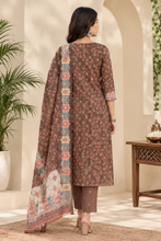 Brown Printed Kurta Set with Dupatta