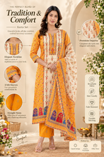 Mustard Floral Printed Salwar Suit Set