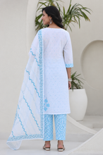 Sky Blue Printed Kurta Set
