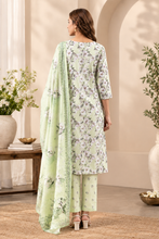 Green Floral Printed 3-Piece Suit Set