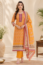 Mustard Floral Printed Kurta Set with Dupatta