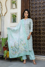 Green Printed Kurta Set