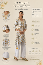 Elegant white floral printed Co-ord Set