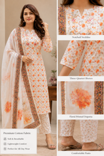 Floral Printed Cotton 3-Piece Suit Set