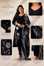 Black Floral Embroidered Kurta Set