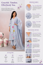 A-line Pastel Sky Blue  Kurta Set
