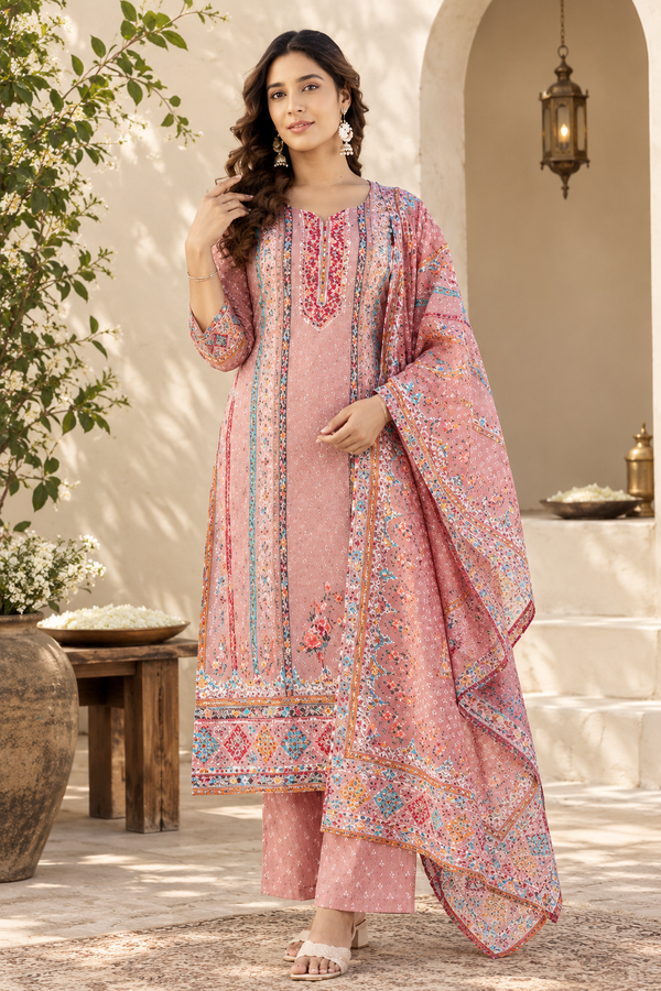 Floral Printed Kurta Set with Dupatta
