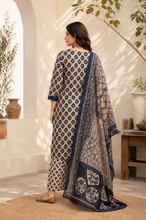 Navy Blue Floral Printed Kurta Set