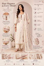 Ivory Floral Embroidery 3Pcs Set