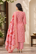 Floral Printed Pink 3-Piece Suit Set