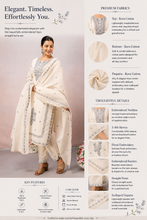 Grey Paisley Work 3Pcs Straight Kurta Set
