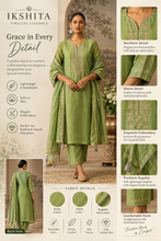 Olive Green Embroidered Kurta Set