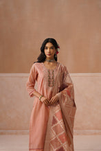 Peach Printed Kurta Set with Patterned Dupatta