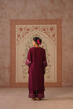 Wine Kashmiri Embroidered Kurta Set