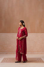 Rani Pink Embroidered Silk Kurta Set