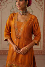 Mustard Embroidered Farshi Kurta Set