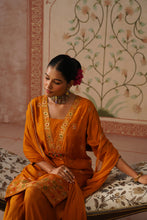 Mustard Embroidered Farshi Kurta Set