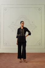 Black Embroidered Shirt Co-ord Set