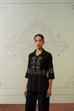 Black Embroidered Shirt Co-ord Set